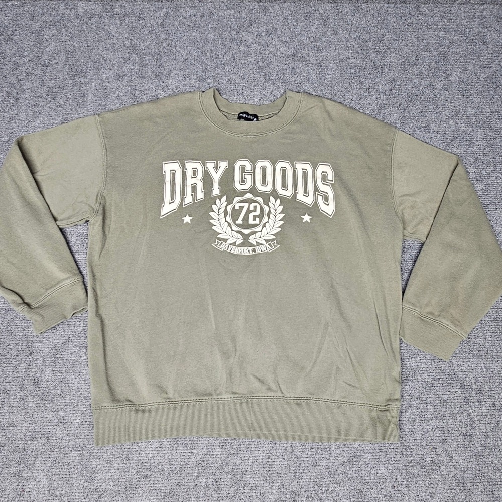 Originality Dry Goods Sweatshirt Womens Medium Green Retro Y2K Boho Pullover